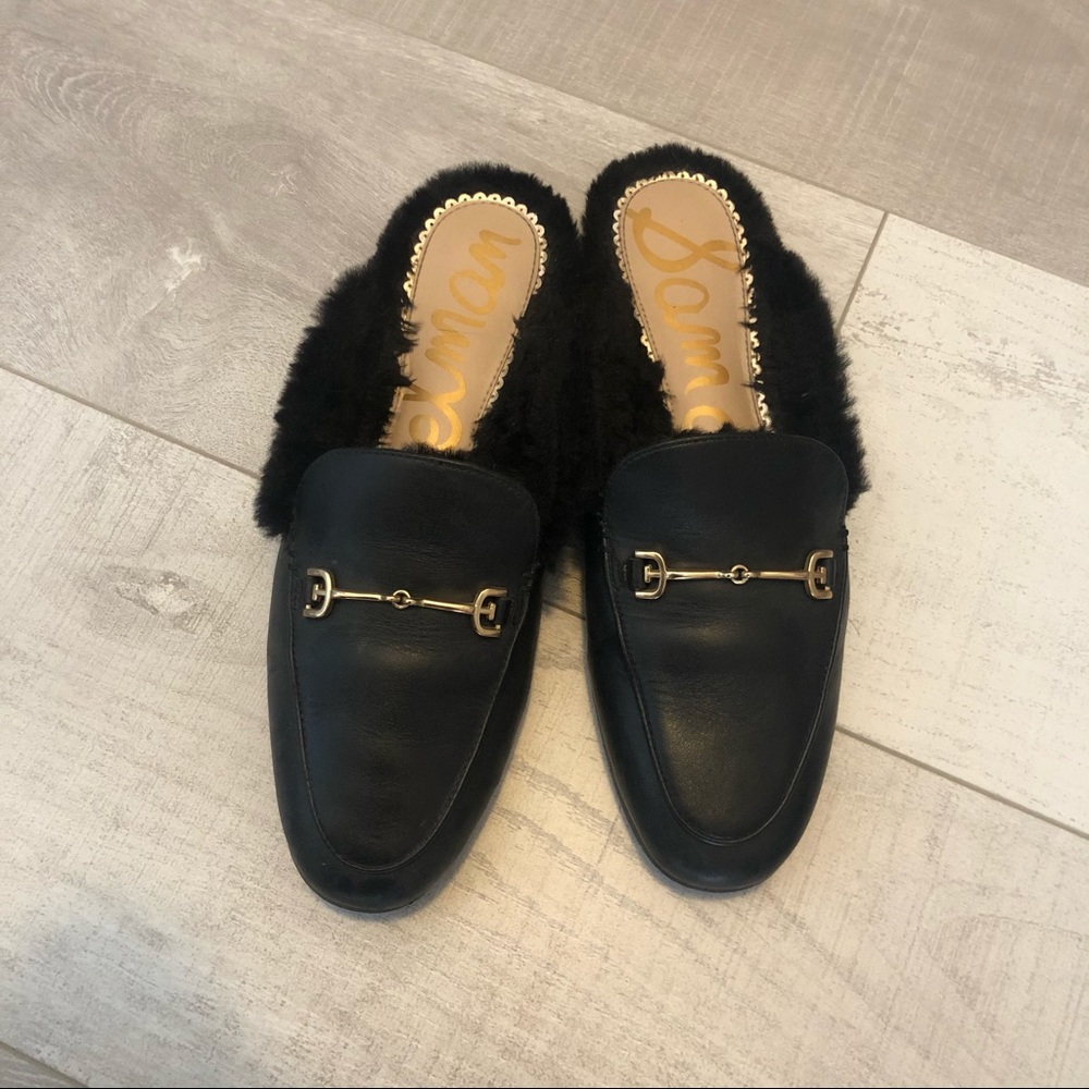 Sam Edelman mules with faux fur
